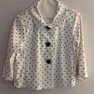 Vintage Dress Barn White and Silver Cropped Sparkle Jacket Medium Shoulder Pads